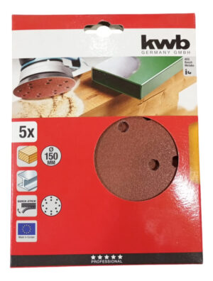 Discos Lija 150mm Einhell Kwb Con Velcro Perforado X5u