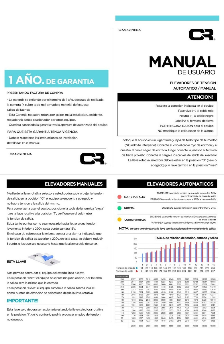 Elevador De Tension Manual 6kw Cr - Imagen 2