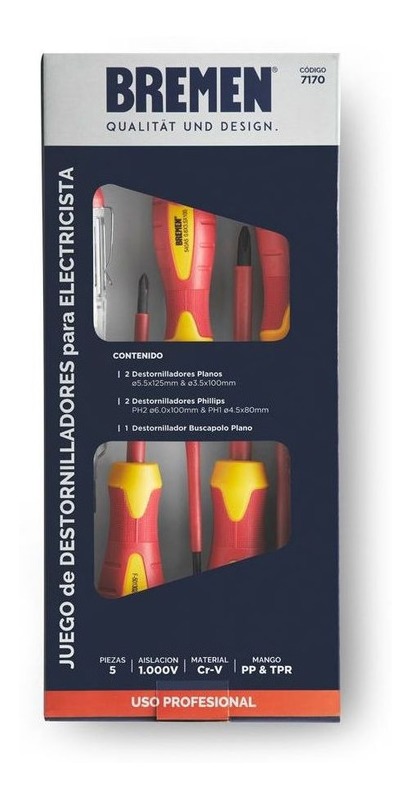 Destornillador Electricista Juego X 5pzs Bremen(R) - Imagen 2