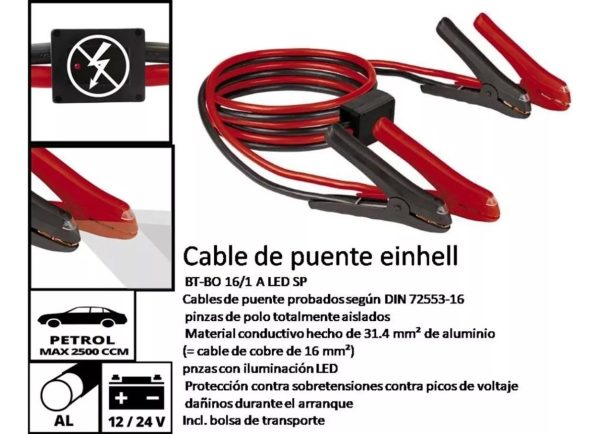 Cable Puente Einhell Bt-bo 16/1 A Led Sp Proteccion Picos - Imagen 2