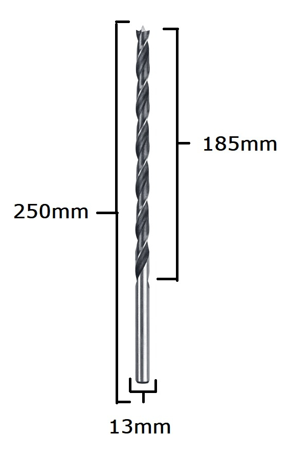 Mecha Larga Para Madera Espiral 18x250 Mm 25cm Kwb Trader - Imagen 2