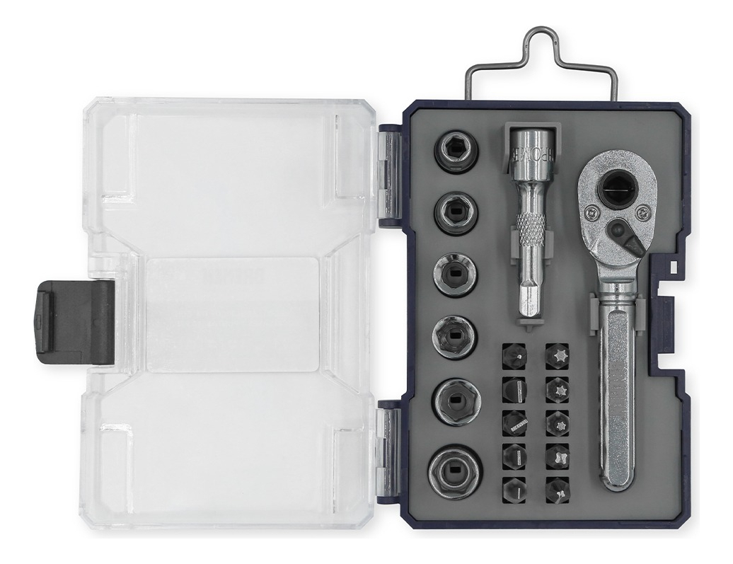 Caja Set Juego Boca Llave Tubo Crique Kit Torx Ph 1/4 Bremen - Imagen 2