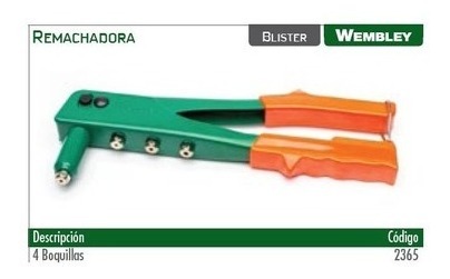 Remachadora Remaches Pop Metalica 4 Boquillas Wembley Trader - Imagen 2