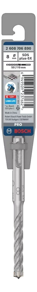 Mecha Sds Plus Bosch 4 Filos 8x110mm Profesional
