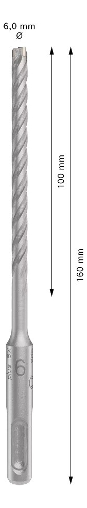 Mecha Sds Plus Bosch 4 Filos 6x160mm Profesional - Imagen 2