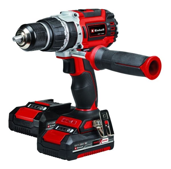 Taladro Percutor Atornillador Inalámbrico De 13mm Einhell Tp-cd 18/60 Li-i Bl 18v 2 Baterías De 2ah Kit 39 Accesorios - Imagen 2