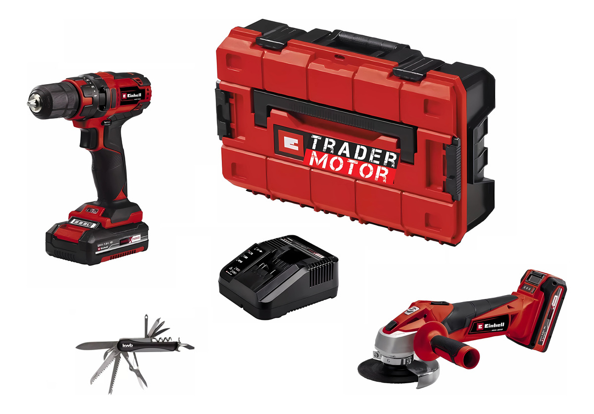 Combo Taladro Amoladora Maletin Con 2 Baterias Y Cargador Tk