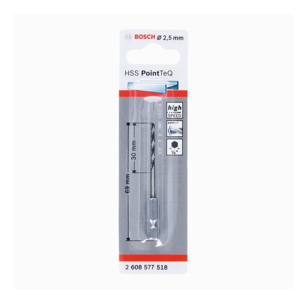 Broca Acero Hss Point Teq Hex O2.5 Mm Bosch 2608577518 - Imagen 2