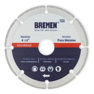 Disco Corte Amoladora Diamantado P/ Metal 115mm Bremen 7599