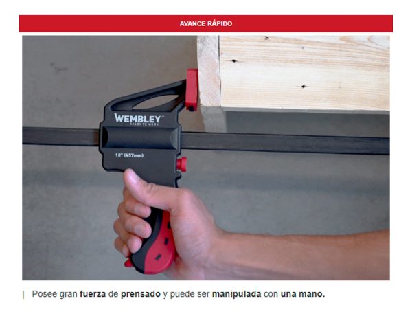 Sargento Prensa Carpintero 24 Lib Rapid Gatillo Wembley 7736 - Imagen 3