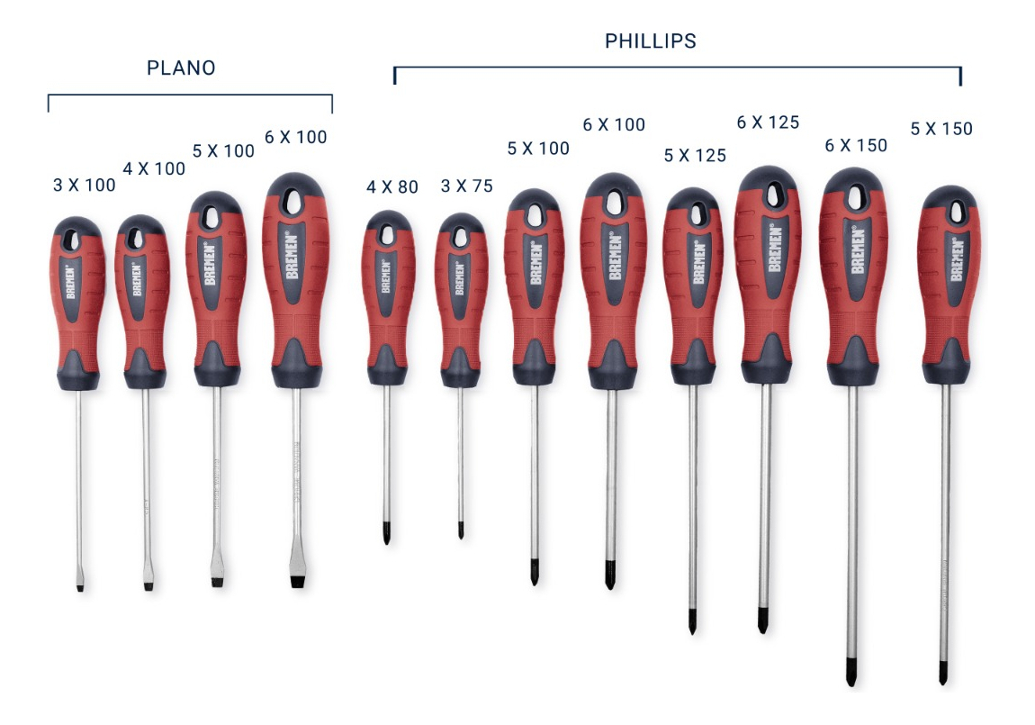 Kit Destornillador Bremen 12 Pz Phillips Plano 7801 - Imagen 3