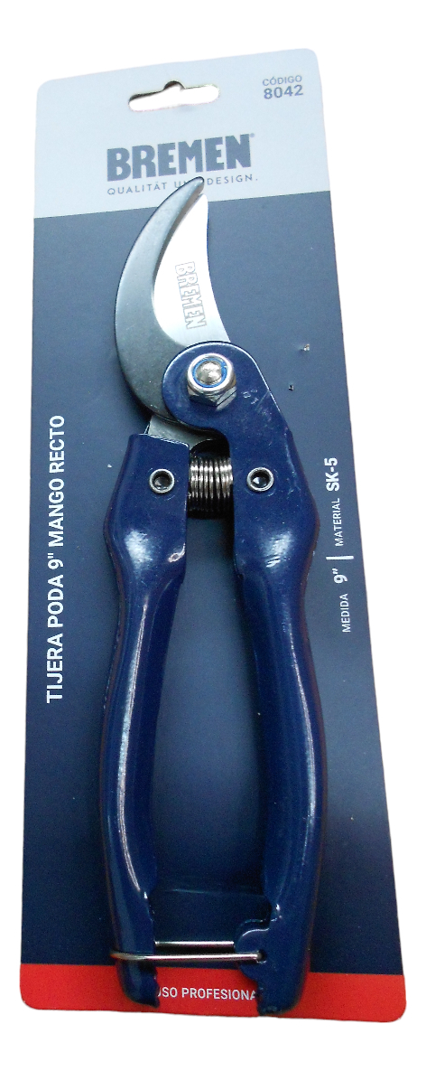 Tijera Podar Jardin Mango Recto Bremen 9 Pulgadas 230mm Azul - Imagen 4