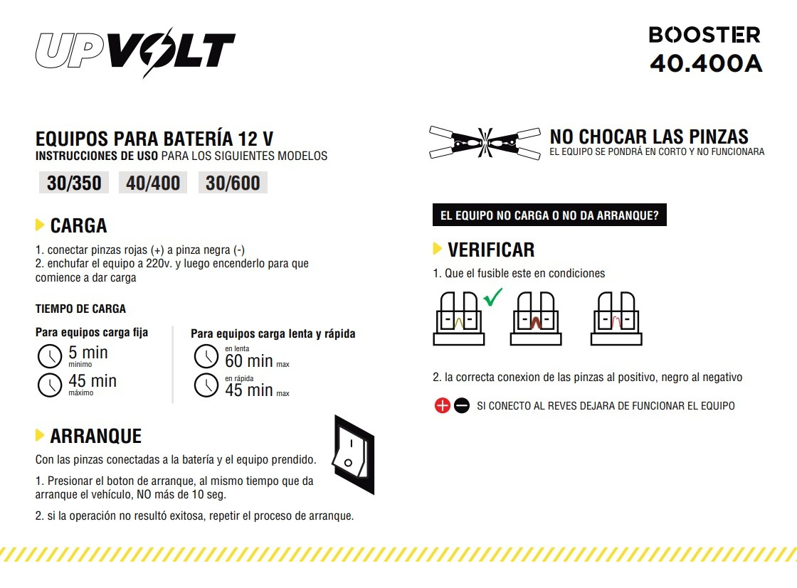 Cargador De Baterias Con Arrancador Up Volt 400a 12v Auto - Imagen 2