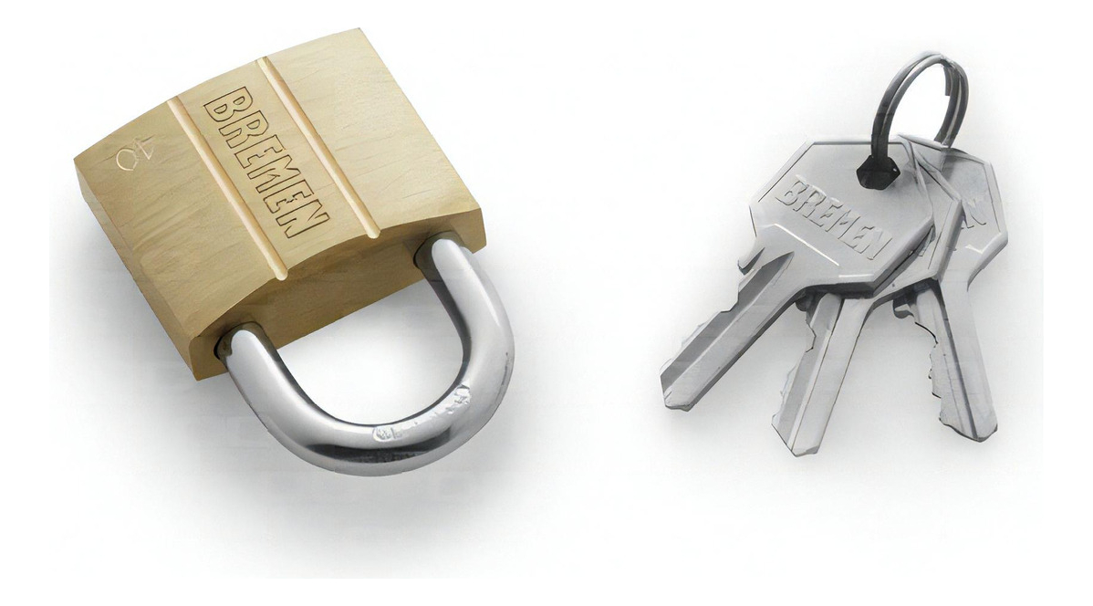 Candado De Bronce Macizo 25 Mm Bremen(R) 7055 Con 3 Llaves - Imagen 3