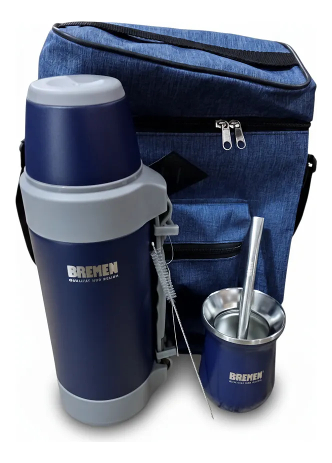 Combo De Mate Termico Acero Inoxidable Bombilla Termo Bolso - Imagen 2