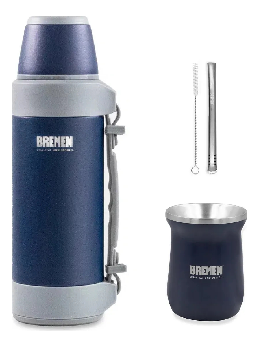 Combo De Mate Termico Acero Inoxidable Bombilla Termo Bolso - Imagen 5