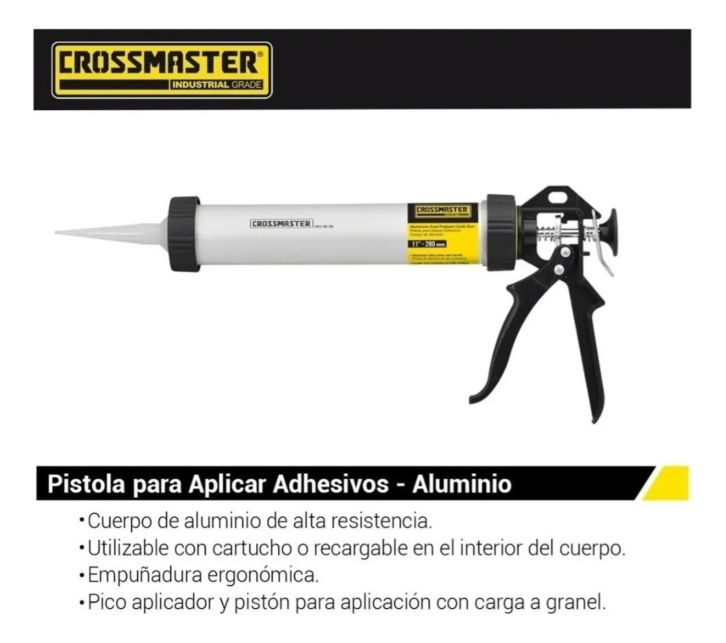 Pistola Aplicadora Adhesivos Alum 280mm Crossmaster 9936808 - Imagen 2
