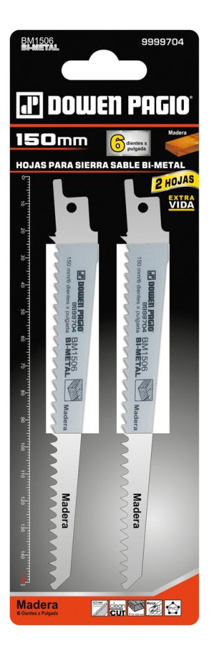 Set 2 Hojas Sierra Sable Madera 30cm 6dxp Dowen Pagio
